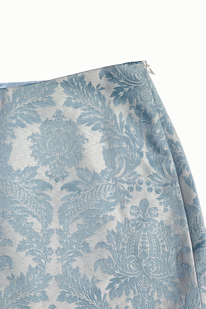 Dawn Mini Skirt ~ Blue Brocade