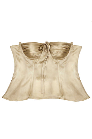 Amira Bustier Chinchilla Gold Silk