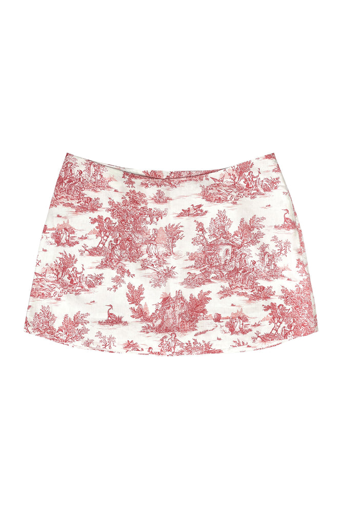 Dawn Mini Skirt ~ Red Toile