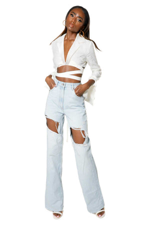 Dahlia White Linen Shirt