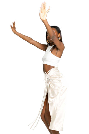 Jupe Midi Amadi Blanc Ivoire