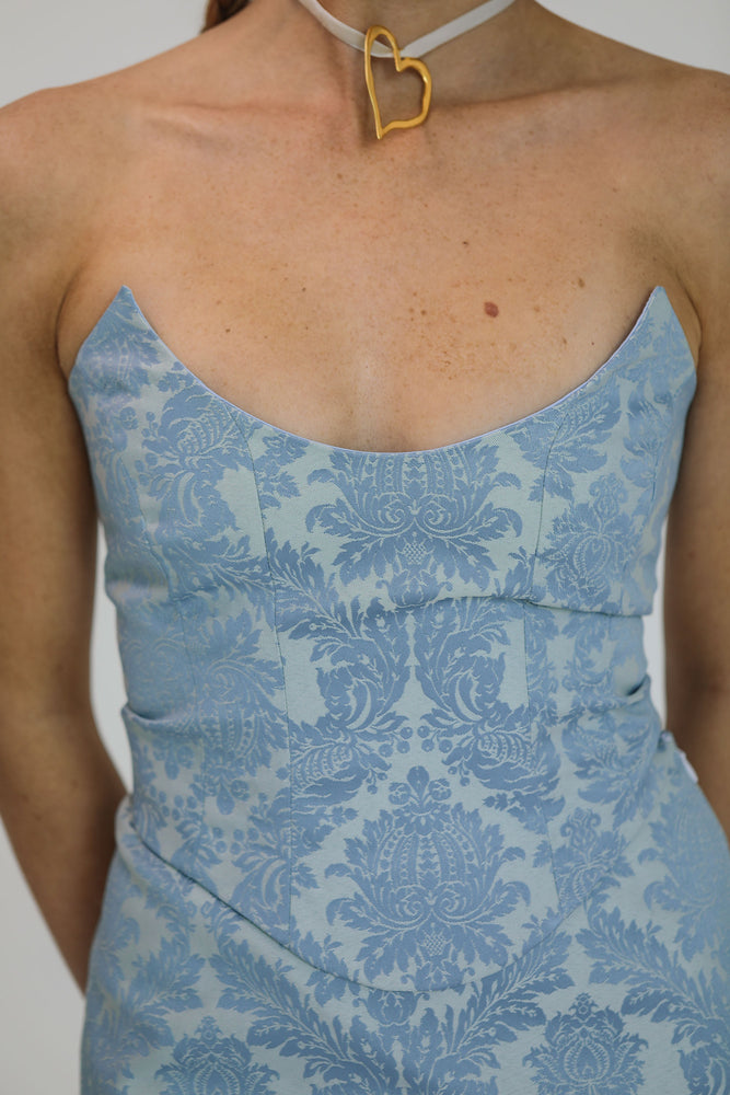 Niara Set  ~ Blue Brocade