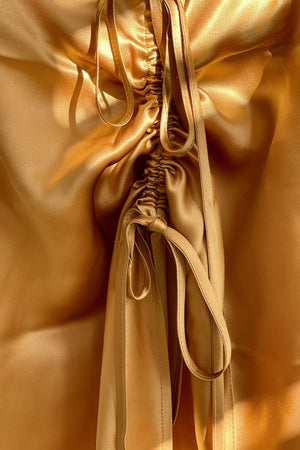 Ivory Shell Bra & Firefly Silk Maxi Set ~ Rental