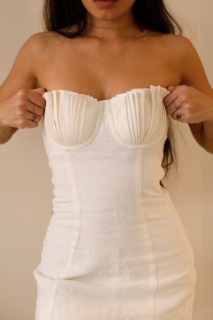 Seashell Mini Dress Ivory White