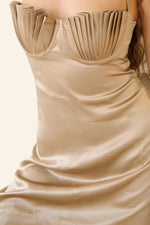 Soleil Mini Dress ~ Chinchilla Gold Silk