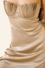 Soleil Silk Mini Dress Chinchilla Gold Silk