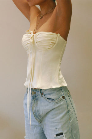 Amira Bustier Ivory White