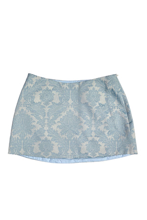 Dawn Mini Skirt ~ Blue Brocade