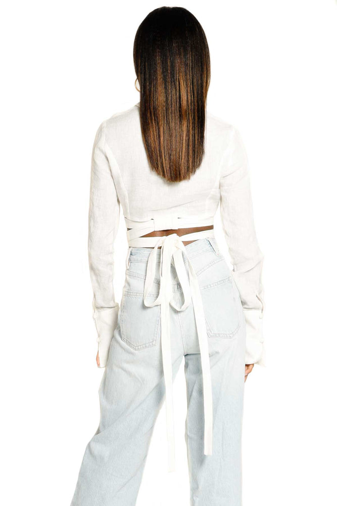 Dahlia White Linen Shirt