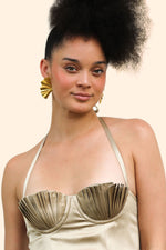 Dido Bustier Chinchilla Gold Silk