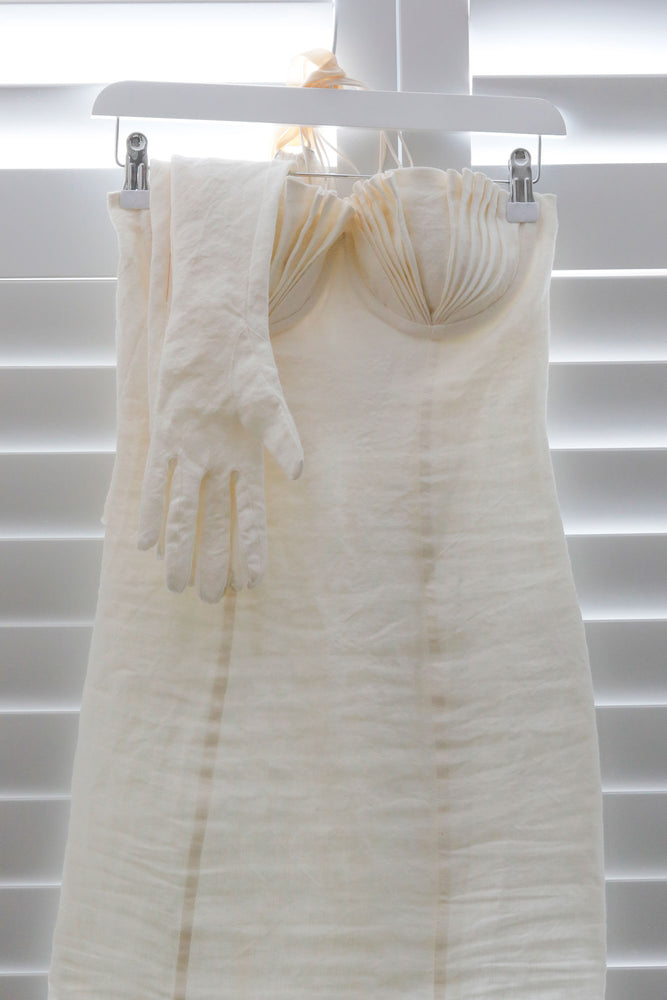Seashell Mini Dress & Opera Gloves